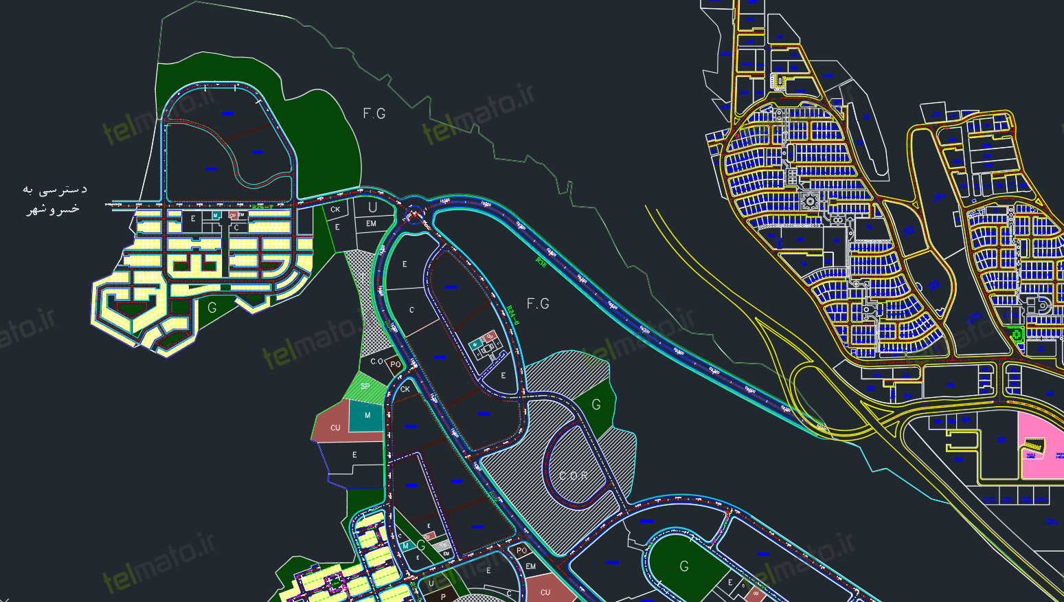 دانلود نقشه کامل اتوکد شهر جدید سهند تبریز با فرمت DWG + فایل autocad